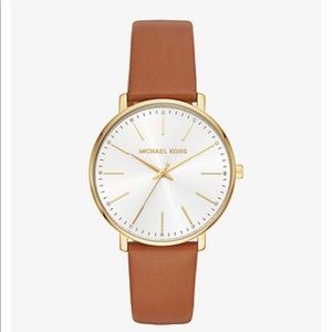 Michael Kors: Pyper Gold Tone Leather Watch